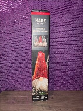 🆕💜 Makers Market Christmas Gnome Diamond Art Kit 3 Gnomes Holiday DIY Craft NEW